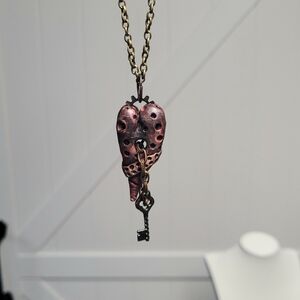 Steampunk Unique Bronze and Black Pendant Necklace NWT